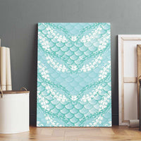 Light Turquoise Mermaid Puakenikeni Maile Lei Canvas Wall Art LT01 - Polynesian Pride