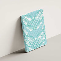 Light Turquoise Mermaid Puakenikeni Maile Lei Canvas Wall Art LT01 - Polynesian Pride
