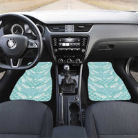 Light Turquoise Mermaid Puakenikeni Maile Lei Car Mats LT01 Set 2pcs - Front Turquoise - Polynesian Pride