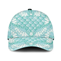 Light Turquoise Mermaid Puakenikeni Maile Lei Classic Cap LT01 Universal Fit Turquoise - Polynesian Pride