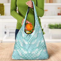 Light Turquoise Mermaid Puakenikeni Maile Lei Grocery Bag LT01 - Polynesian Pride