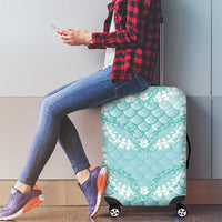 Light Turquoise Mermaid Puakenikeni Maile Lei Luggage Cover LT01 - Polynesian Pride