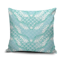 Light Turquoise Mermaid Puakenikeni Maile Lei Pillow Cover LT01 Turquoise - Polynesian Pride