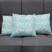 Light Turquoise Mermaid Puakenikeni Maile Lei Pillow Cover LT01 - Polynesian Pride