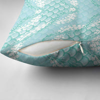 Light Turquoise Mermaid Puakenikeni Maile Lei Pillow Cover LT01 - Polynesian Pride