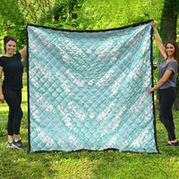 Light Turquoise Mermaid Puakenikeni Maile Lei Quilt LT01 - Polynesian Pride