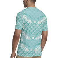 Light Turquoise Mermaid Puakenikeni Maile Lei Rugby Jersey LT01 - Polynesian Pride