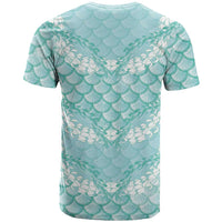 Light Turquoise Mermaid Puakenikeni Maile Lei T Shirt LT01 - Polynesian Pride