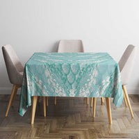Light Turquoise Mermaid Puakenikeni Maile Lei Tablecloth LT01 - Polynesian Pride