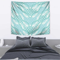 Light Turquoise Mermaid Puakenikeni Maile Lei Tapestry LT01 - Polynesian Pride