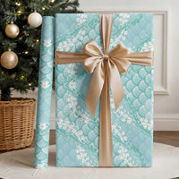 Light Turquoise Mermaid Puakenikeni Maile Lei Wrapping Paper LT01 - Polynesian Pride