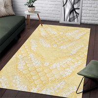 Pastel Yellow Mermaid Puakenikeni Maile Lei Area Rug LT01 Yellow - Polynesian Pride