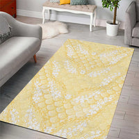 Pastel Yellow Mermaid Puakenikeni Maile Lei Area Rug LT01 - Polynesian Pride
