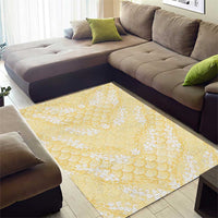 Pastel Yellow Mermaid Puakenikeni Maile Lei Area Rug LT01 - Polynesian Pride