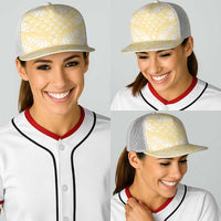 Pastel Yellow Mermaid Puakenikeni Maile Lei Baseball Net Cap LT01 - Polynesian Pride