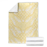 Pastel Yellow Mermaid Puakenikeni Maile Lei Blanket LT01 - Polynesian Pride