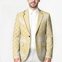 Pastel Yellow Mermaid Puakenikeni Maile Lei Blazer LT01 - Polynesian Pride