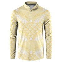 Pastel Yellow Mermaid Puakenikeni Maile Lei Button Sweatshirt LT01 Yellow - Polynesian Pride