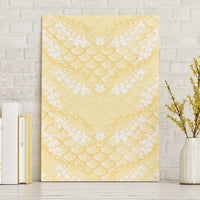 Pastel Yellow Mermaid Puakenikeni Maile Lei Canvas Wall Art LT01 Without Frame Yellow - Polynesian Pride