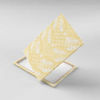 Pastel Yellow Mermaid Puakenikeni Maile Lei Canvas Wall Art LT01 With Frame Yellow - Polynesian Pride
