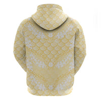 Pastel Yellow Mermaid Puakenikeni Maile Lei Hoodie LT01 - Polynesian Pride