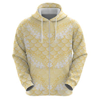 Pastel Yellow Mermaid Puakenikeni Maile Lei Hoodie LT01 - Polynesian Pride