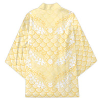 Pastel Yellow Mermaid Puakenikeni Maile Lei Kimono LT01 - Polynesian Pride