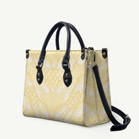 Pastel Yellow Mermaid Puakenikeni Maile Lei Leather Bag LT01 Yellow - Polynesian Pride
