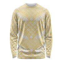 Pastel Yellow Mermaid Puakenikeni Maile Lei Long Sleeve Shirt LT01 Unisex Yellow - Polynesian Pride