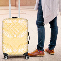 Pastel Yellow Mermaid Puakenikeni Maile Lei Luggage Cover LT01 Yellow - Polynesian Pride