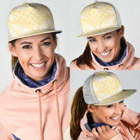 Pastel Yellow Mermaid Puakenikeni Maile Lei Mesh Trucker Cap LT01 - Polynesian Pride