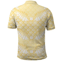 Pastel Yellow Mermaid Puakenikeni Maile Lei Polo Shirt LT01 - Polynesian Pride