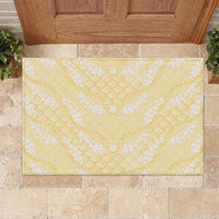 Pastel Yellow Mermaid Puakenikeni Maile Lei Rubber Doormat LT01 Yellow - Polynesian Pride