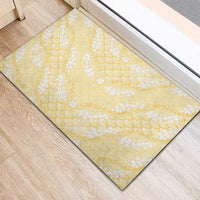 Pastel Yellow Mermaid Puakenikeni Maile Lei Rubber Doormat LT01 - Polynesian Pride