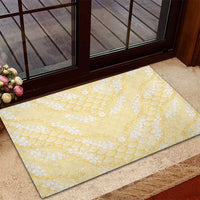 Pastel Yellow Mermaid Puakenikeni Maile Lei Rubber Doormat LT01 - Polynesian Pride