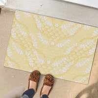 Pastel Yellow Mermaid Puakenikeni Maile Lei Rubber Doormat LT01 - Polynesian Pride