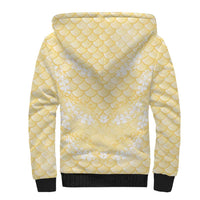 Pastel Yellow Mermaid Puakenikeni Maile Lei Sherpa Hoodie LT01 - Polynesian Pride
