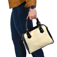 Pastel Yellow Mermaid Puakenikeni Maile Lei Shoulder Handbag LT01 - Polynesian Pride