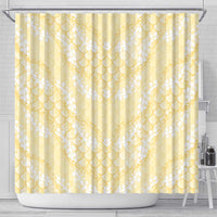 Pastel Yellow Mermaid Puakenikeni Maile Lei Shower Curtain LT01 - Polynesian Pride