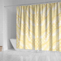 Pastel Yellow Mermaid Puakenikeni Maile Lei Shower Curtain LT01 - Polynesian Pride
