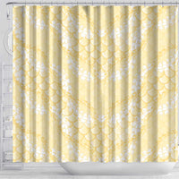 Pastel Yellow Mermaid Puakenikeni Maile Lei Shower Curtain LT01 - Polynesian Pride