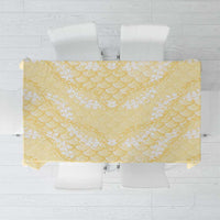 Pastel Yellow Mermaid Puakenikeni Maile Lei Tablecloth LT01 Yellow - Polynesian Pride