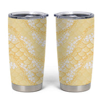 Pastel Yellow Mermaid Puakenikeni Maile Lei Tumbler Cup LT01 Yellow - Polynesian Pride