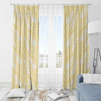 Pastel Yellow Mermaid Puakenikeni Maile Lei Window Curtain LT01 - Polynesian Pride