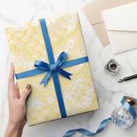 Pastel Yellow Mermaid Puakenikeni Maile Lei Wrapping Paper LT01 - Polynesian Pride
