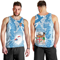 Personalised Fiji Day Men Tank Top Fijian Map Hibiscus Tapa Pattern LT01