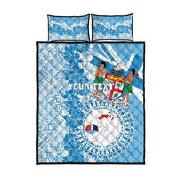 Personalised Fiji Day Quilt Bed Set Fijian Map Hibiscus Tapa Pattern