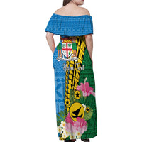 Personalised Malampa Fiji Day Family Matching Off Shoulder Maxi Dress and Hawaiian Shirt Tropical Tapa Pattern