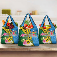Malampa Fiji Day Grocery Bag Tropical Tapa Pattern