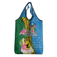 Malampa Fiji Day Grocery Bag Tropical Tapa Pattern